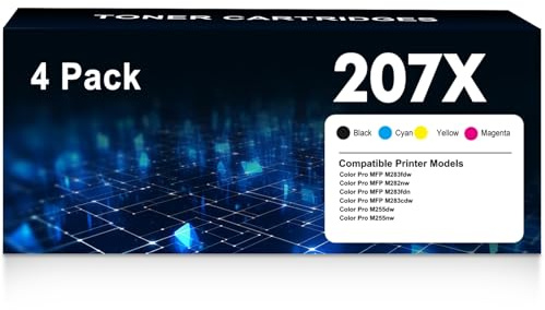 207X 207A MFP M283fdw Toner Kompatibel für HP 207X 207A Toner Set für HP Color LaserJet Pro MFP M283fdw M282nw M255dw M283fdn M283 M282 M255 Mit Chip W2210X W2211X W2212X W2213X (4er-Pack)