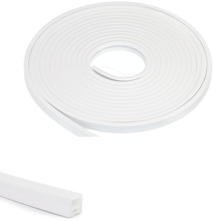CiCixixi LED Diffusor Kanal 5 Meter, 12X12 mm, Leiste Profil und Diffusor, Einbettbar Weiche Biegsames Neon Profil für LED Stripes bis 8 mm, IP65 Wasserdicht