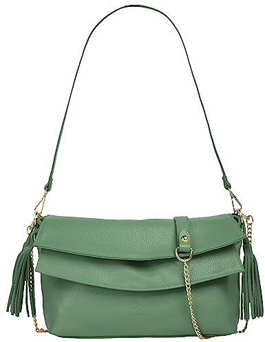 Samantha Look Umhängetasche Echt Leder Damen grün 101238