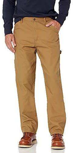 Wrangler Authentics Men's Fleece Lined Carpenter Pant, Autumn Khaki, 32W x 30L