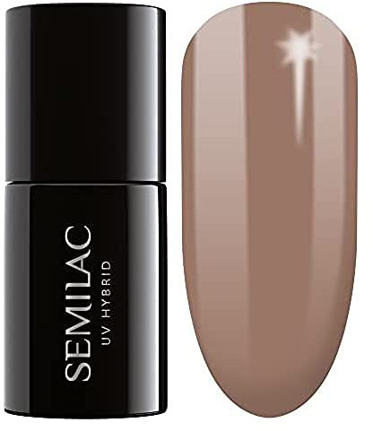 Semilac UV Nagellack Beige Farb 514 Puzzle 7ml UV LED Farblack für Farbintensive Fingernägel Ergiebig und Langlebig Nail Polish