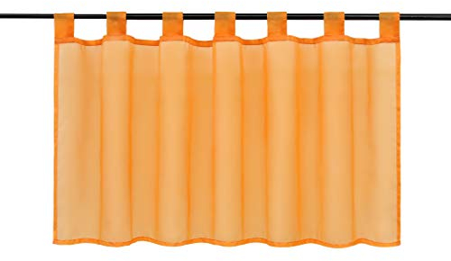 Joyswahl Scheibengardine Voile Bistrogardine »Eva« Unifarbige Kurzstore Transparente Gardine Stores HxB 45x120cm Orange 1er Pack
