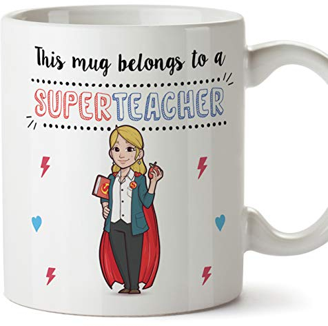 Mugffins (Tazza in Inglese) Insegnante. Tazza Originale Tazza Regalo Perfetto - Questa Tazza appartiene ad Un Super Teacher - 11 Once di Ceramica