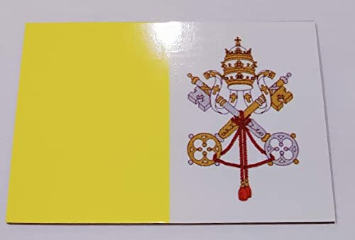SAFIRMES 2 x Vatikan Flagge Magnet 6 x 3 cm Deko Magnet Vatikan Kühlschrank