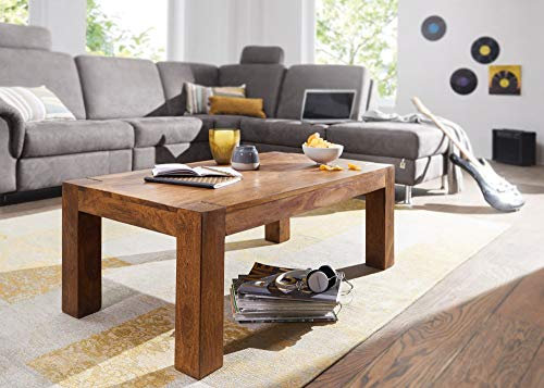 KADIMA Design Sheesham Bois Table Basse Solide Table Basse en Bois Massif 110 x 60 cm