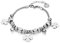 XIYINTA Popcorn Armbänder für Damen, Edelstahl Kette Handgelenk Armband Charm Anhänger Armband mit Kristall (# 3 Vierblättriges Kleeblatt)