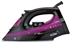 Solac New Optima Pro PV2114 - Plancha de Vapor (2600 W, Suela de cerámica), Color Negro y Rosa