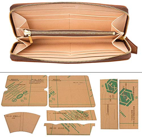 Modèle Acrylique Clair pour Portefeuille, Ensemble de Pochoirs pour Fabrication de Sac à Main avec Fermeture Éclair, Outil d'Artisanat en Cuir