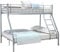 Panana Silver Triple Bunk Beds Metal Bunk Bed Frame with Ladder Steady Metal Slats for Kids Adult Twins