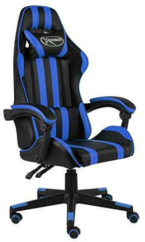 Tidyard Sedia da Gaming Nero e Blu in Similpelle,Sedia da Gaming Ufficio,Sedia da Gaming Akracing,Utilizzato in Camera da Letto, Soggiorno,Ufficio