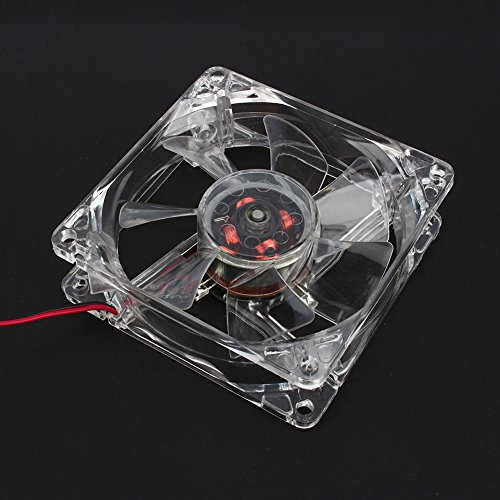 Heayzoki 80mm PC Case Cooling Fan, DC 12V Computer Case Fan with Blue LED Light, High Performance CPU Cooling Computer Case Fan Cooling