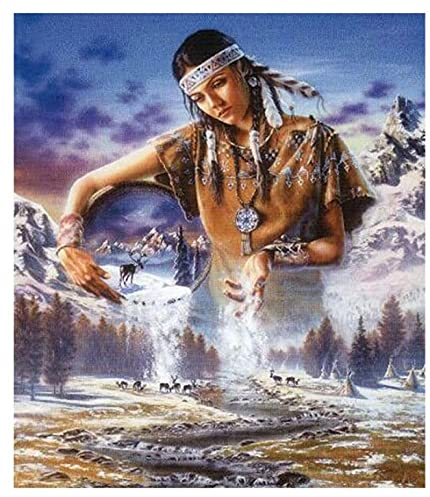JYSHC Indian Woman Wolf Poster Holz Puzzle 1000 Teile Erwachsene Spielzeug Dekompressionsspiel Ty276Xz