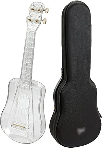 YHRJ 21 Zoll Ukulele, Kleine Gitarre aus transparentem Acryl für den Leistungsunterricht, Tragbares Carbon-Saiteninstrument mit Gigbag (Color : Clear, Size : 21 inches)