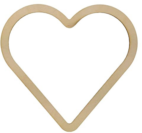 5 x Holz Herz 15cm x 1cm x 3mm Herzförmige Holzring Holzrahmen Herz aus natürlichem Holz Bambus Natur Anhänger zum Basteln Makramee DIY Knoten Wickeln Traumfänger Floristik Wanddeko Fensterdeko