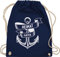 Turnbeutel Rucksack - Sprüche Statement - Heimathafen - Anker Ankerplatz - Unisize - Navy Blau - maritimer beutel mit aufschrift maritim baumwollbeutel statements maritime stoffbeutel sprüchen￼