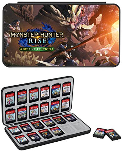 Konphat Game Card Case for Nintendo Switch / Switch Lite / OLED, Switch Cartridge Organizer Storage Box Game Holder with 24 Game Card & 24 Micro SD Cards Slots, Soft Silicone Lining, Magnet Closure