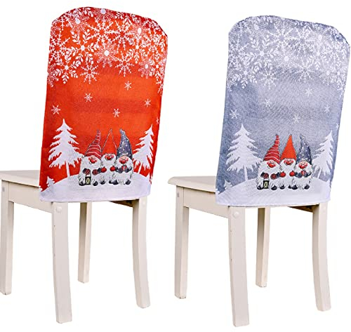 FYBlossom Stuhlhussen für Weihnachtsdeko,2 er/Set Weihnachts Stuhlbezug Weihnachtsmütze Stuhlhussen Weihnachten zum Home Party Dekoration (04)