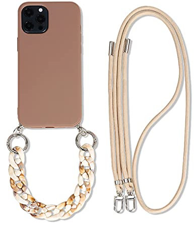 Rokmym Coque chaîne de téléphone Compatible avec iPhone 11 TPU étui pour téléphone 3 en 1 Bracelet Lanyard Coque en Silicone Souple avec dragonne Tendance Coque pour iPhone 11