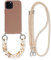 Rokmym Coque chaîne de téléphone Compatible avec iPhone 11 TPU étui pour téléphone 3 en 1 Bracelet Lanyard Coque en Silicone Souple avec dragonne Tendance Coque pour iPhone 11