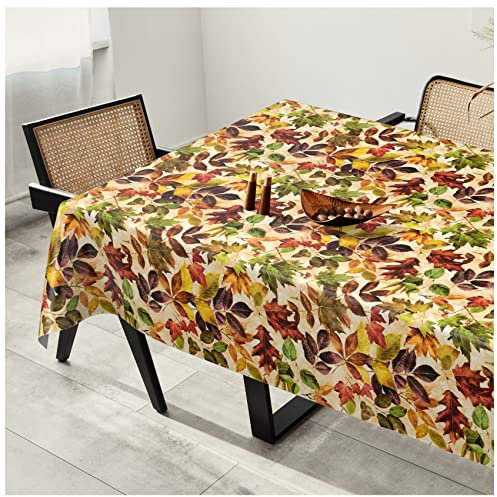 Wachstuchtischdecke Wachstuch Tischdecke abwaschbar Wachstischdecke Plastik-Tischdecken Glatt 200x140cm Schnittkante Herbst