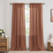Terrakotta-Leinen-Vorhänge, 213 cm lang, Rückseite, Schlaufen/Stangentasche, lichtfilternd, Boho-Dekor, rostfrei, Set 2 Paneele für Wohnzimmer Schlafzimmer, gebranntes Orange