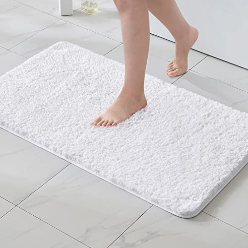 MIULEE Badematte Weiche Badteppich rutschfest Badvorleger Fußmatte Badzimmermatte Bettvorleger Flauschig Teppich Badezimmerteppich Duschmatte für Bade & Wohnzimmer Schlafzimmer 70x120 cm Weiß