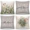 DakTou Kissenbezug 40x40 Frühling Sommer Outdoor Kissen Sofakissen Deko Kissenhülle Blumen Grün Pflanze Blatt Leinen Kissenbezüge für Sofa Couch Schlafzimmer Wohnzimmer Terrasse 4er Set