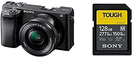 Sony Alpha 6400 | APS-C Spiegellose Kamera mit 16-50mm f/3.5-5.6 Power-Zoom-Objektiv (Schneller 0,02s Autofokus, neigbares Display für Vlogging) + Speicherkarte