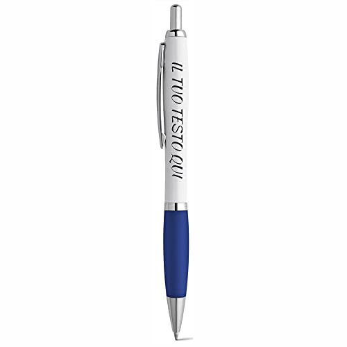 PENNA PERSONALIZZATA A SFERA - PENNA A SFERA CON ANTISCIVOLO COLORATO - INCHIOSTRO BLU (BLU)