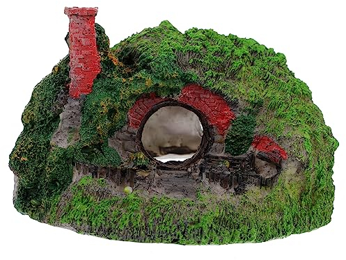 POPETPOP Aquarium-Dekoration Hobbit- Betta-Versteck Höhle Steingarten Landschaftsbau-Zubehör Hobbit-Dekor Aquarium-Dekoration Tischdekoration Desktop-Aquarium-Dekor Sichere