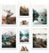 ARTFAVES® Set di poster - FIUME MISTÌ - decorazione da parete in più parti Soggiorno e camera da letto - 8 quadri da parete moderni Lago di Braies, azzurro, montagne, cervi, Dolomiti - senza cornice
