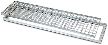 La zappa Griglia rettangolare pedonabile con telaio in acciaio zincato (25 x 100 cm)