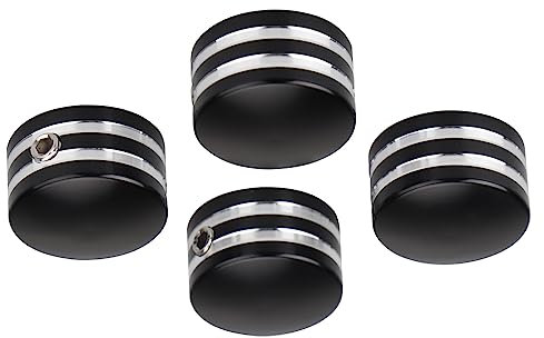 Riloer Lot de 4 cache-boulons compatibles avec tous les modèles Harley-Davidson Twin Cam - Compatible avec les modèles Big Twin 1340 Evo et Sportster - Noir + Chrome