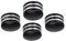 Riloer Lot de 4 cache-boulons compatibles avec tous les modèles Harley-Davidson Twin Cam - Compatible avec les modèles Big Twin 1340 Evo et Sportster - Noir + Chrome