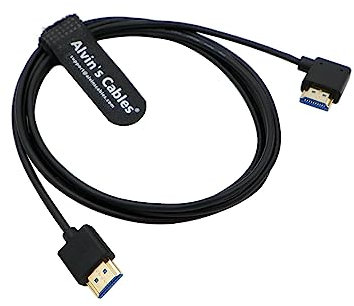 Alvin's Cables Ultra HD 8K HDMI 2.1 Cable Straight HDMI to Right Angle HDMI High Speed for Atomos Ninja V Monitor, Z CAM E2, Sony FS5| FS7| A7S3 Cameras 6.6ft|2M