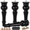 Btowin 11.2 Inch / 28cm Solid Wood Furniture Legs, 4 Pcs Large Turned Black Wooden Bun Feet, Threaded M8 Hanger Bolt & Mounting Plate & Screw Sofa Cabinet Ottoman Couch TV Stand Bed
