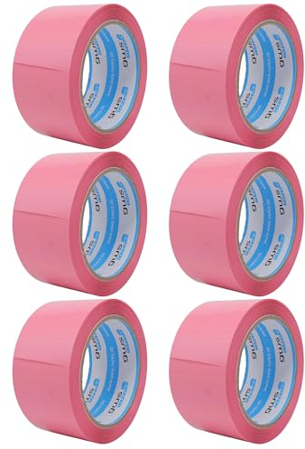 gws Paketklebeband 6 Rollen pink Geräuscharmes Universalklebeband zum Verpacken von Paketen - Hohe Klebekraft - Profi-Qualität 66 m Länge 50 mm Breit