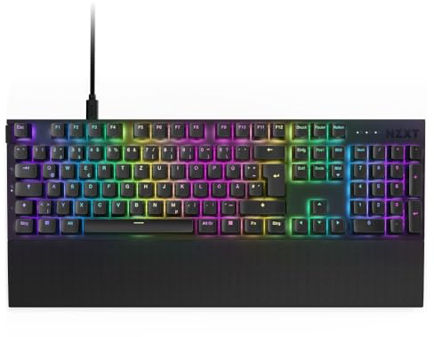NZXT Function 2-2024 Optische Vollformat Gamingtastatur | RGB beleuchtet | 8K-Abfragerate | Lineare Opt. Switches | Einstellbare Auslösung | Hot-Swap | Gaming Keyboard| Schwarz - DE (QWERTZ)