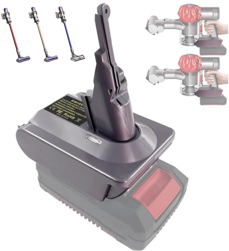 Adaptateur de Batterie Amélioré pour Dyson V7+V8 Aspirateur, TEPULAS Adaptateur D'aspirateur pour Einhell 18V Converti pour Dyson V7 V8 Animal Absolu Stick Fayhed Awayers