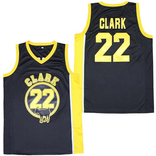 Herren 22 Clark Jersey Basketball Trikots Vintage Herren Klassisches Hemd, Schwarz , L
