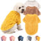 JAMPAYANG Hundepullover, 3er-Pack, Hundepullover für kleine Hunde oder Katzen, Mädchen oder Jungen, warme Hundekleidung, Hemdmantel für den Winter, Weihnachten (Beige, Kaffee, Gelb, M)