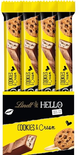 Lindt Schokolade HELLO Sticks Cookies & Cream | 24 x 39 g Riegel | Vollmilch-Schokoladen Sticks mit Keks- & Sahnecrème-Füllung | Großpackung | Schokoladengeschenk | Schokoriegel