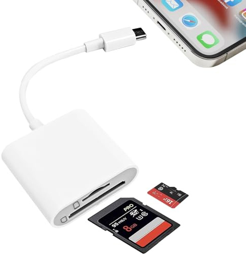 SD Card Reader USB C Compatible with iPhone 15/iPad/MacBook/Mac/Laptop/Tablet, 2-in-1 Digital Camera Memory Card Type C Adapter for SD and Micro SD Cards