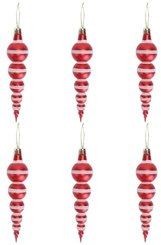 AKTOUR Decorazioni da appendere alla finestra, palline vintage da appendere, decorazioni stagionali, palline per albero di Natale, giocattolo di Natale, zucca, in plastica, 6 pezzi, decorazioni per la