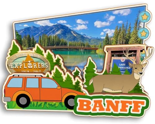 Banff Canada 3D-Kühlschrankmagnet aus Holz, Stadt, Reise, Souvenir, Kühlschrank-Aufkleber, Zuhause, Küche, Whiteboard-Dekoration
