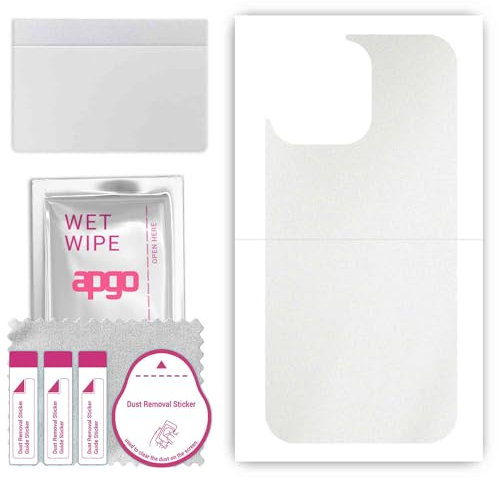 apgo Protective Skin Sticker for the back compatible with Apple iPhone 16 Pro Max, Wrap Film, Foil, Vinyl - Pattern Matte Transparent, phone producer logo visible from under the film
