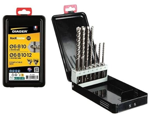 Coffret 7 forets béton ROCKFASTER SDS Plus Diager