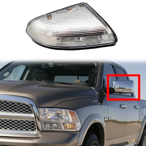 JianJz Spiegelanzeige Blinker Für Dodge Ram 1500 2500 2009-2018, Auto Seitenansicht Rückspiegel Signal Licht Anzeigeleuchte Zubehör 68064948AA/68064949AA 68232479AA/68232478AA,Left