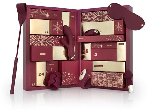 Beate Uhse Erotischer Adventskalender 2024 Naughty & Nice - Erotik Adventskalender für Erwachsene mit 24 Sexspielzeugen und Accessoires - Jeden Tag ein neues Geschenk (Burgunderrot)