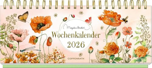 Wochenkalender 2026: peach: Tischkalender mit Wochenplaner und Eintragmöglichkeiten. Hochwertige Ausstattung, mit Ferienübersicht und Geburtstagsplaner (Tischkalender mit Wochenkalendarium)